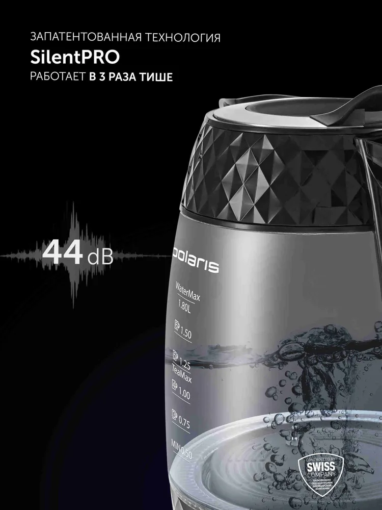 Polaris Wi-Fi IQ Home PWK 1823CGLD Электрический чайник, стеклянный, 1,8 л, с по